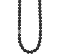 Edelstahlkette BRUNO BANANI "Schmuck Geschenk Lavasteinkette", schwarz (edelstahlfarben, schwarz), Halsketten, Herren, Edelstahl, L: 60, Edelstahlkette, mit Lavastein (78096062-0) edelstahlfarben, sch