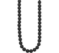 Edelstahlkette BRUNO BANANI "Schmuck Geschenk Lavasteinkette", schwarz (edelstahlfarben, schwarz), Halsketten, Herren, Edelstahl, L: 60, Edelstahlkette, mit Lavastein (98262709-0) edelstahlfarben, sch
