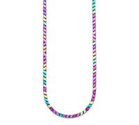 Edelstahlkette BRUNO BANANI "Schmuck Geschenk Steinkette mit farbigem Hämatit", edelstahlfarben, blau, gelb, rot, lila, grün, Halsketten, Damen, Edelstahl, L: 49 B: 3mm, Edelstahlkette, mit Hämatit, B