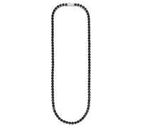 Edelstahlkette BRUNO BANANI "Schmuck Geschenk Tenniskette", edelstahlfarben, schwarz, Halsketten, Damen, Edelstahl, L: 45 B: 4mm, Edelstahlkette, mit Zirkonia (synth.), B:4mm (65231531-0) edelstahlfar