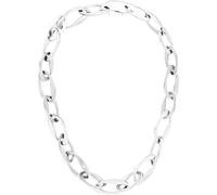 Edelstahlkette CALVIN KLEIN "HARMONIOUS CONNECTION", silber (edelstahlfarben, weiß), Halsketten, Damen, Edelstahl, L: 48, Edelstahlkette, mit Glasstein (94237717-0) edelstahlfarben, weiß