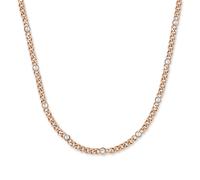 Edelstahlkette COPENHAGEN STUDIOS "Schmuck Geschenk Halskette Glittery Cuban", roségoldfarben, kristallweß, Halsketten, Damen, Edelstahl, L: 45 B: 1,5mm, Edelstahlkette, mit Strassstein, B:1,5mm (7842