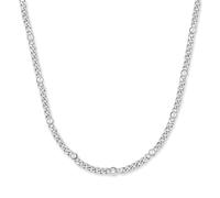Edelstahlkette COPENHAGEN STUDIOS "Schmuck Geschenk Halskette Glittery Cuban", silber (edelstahlfarben, kristallweß), Halsketten, Damen, Edelstahl, L: 45 B: 1,5mm, Edelstahlkette, mit Strassstein, B:1