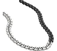 Edelstahlkette DIESEL "Schmuck Geschenk Halsschmuck Halskette", schwarz (edelstahlfarben, schwarz), Halsketten, Damen, Edelstahl, L: 50 B: 10mm, Edelstahlkette, B:10mm (47662029-0) edelstahlfarben, sc