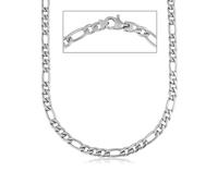 Edelstahlkette FIRETTI "Schmuck Geschenk Halskette Figarokette" Gr. 60, silber (silberfarben), Halsketten, Damen, 60, Edelstahl, L: 50 60 B: 4mm, Edelstahlkette, B:4mm (869316-60) silberfarben