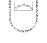 Edelstahlkette FIRETTI "Schmuck Geschenk Halskette Panzerkette, Geburtstag Weihnachten" Gr. 50, silber (silberfarben), Halsketten, Damen, 50, Edelstahl, L: 50 60 B: 4mm, Panzerkette Edelstahlkette, B: