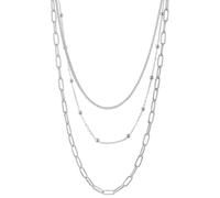 Edelstahlkette FIRETTI "Schmuck Geschenk Trio Layerkette", silber (edelstahlfarben), Halsketten, Damen, Edelstahl, L: 45, Edelstahlkette (82412163-0) edelstahlfarben