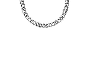 Edelstahlkette FOSSIL "Schmuck Geschenk Edelstahl Halskette JEWELRY BOLD CHAINS", silber (edelstahlfarben), Halsketten, Damen, Edelstahl, B: 8,6mm, Edelstahlkette, B:8,6mm (53956824-0) edelstahlfarben