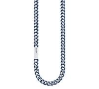 Edelstahlkette JOOP "2028379", blau (edelstahlfarben, blau), Halsketten, Herren, Edelstahl, L: 60 B: 6,3mm, Edelstahlkette, B:6,3mm (10593704-0) edelstahlfarben, blau