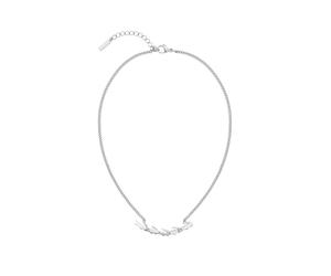 Edelstahlkette LACOSTE "CROCODILE", edelstahlfarben, kristallweiß, Halsketten, Damen, mit Stein, Edelstahl, L: 45,5 B: 2mm, Edelstahlkette, wahlweise mit oder ohne Stein, B:2mm (79898658-0) edelstahlf