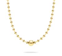 Edelstahlkette LIEBESKIND BERLIN "Schmuck Geschenk Halskette Steel Ball", gelbgoldfarben, Halsketten, Damen, Edelstahl, L: 42 B: 10mm, Edelstahlkette, B:10mm (41102148-0)