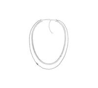 Edelstahlkette TOMMY HILFIGER "LAYERED SET", edelstahlfarben, Halsketten, Damen, Edelstahl, L: 45,5 B: 5mm, Edelstahlkette, B:5mm (86765714-0) edelstahlfarben