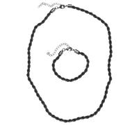 Edelstahlkette URBAN CLASSICS "Urban Classics Damen Charon Intertwine Necklace And Bracelet Set", gunmetal, Halsketten, Damen, onesize, Eisen, Edelstahlkette (65184716-0) gunmetal