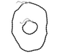 Edelstahlkette URBAN CLASSICS "Urban Classics Damen Charon Intertwine Necklace And Bracelet Set", schwarz (gunmetal), Halsketten, Herren, onesize, Eisen, Edelstahlkette (65184716-0) gunmetal
