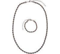 Edelstahlkette URBAN CLASSICS "Urban Classics Damen Charon Intertwine Necklace And Bracelet Set", silber, Halsketten, Herren, onesize, Eisen, Edelstahlkette (65602863-0)