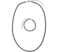Edelstahlkette URBAN CLASSICS "Urban Classics Damen Charon Intertwine Necklace And Bracelet Set", silber, Halsketten, Damen, onesize, Eisen, Edelstahlkette (65602863-0) silber