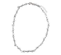 Edelstahlkette URBAN CLASSICS "Urban Classics Unisex Barbed Wire Necklace", silber, Halsketten, Herren, onesize, Zink, Edelstahlkette (55997005-0) silber