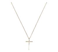 Edelstahlkette URBAN CLASSICS "Urban Classics Unisex Big Basic Cross Necklace", gold, Halsketten, Damen, onesize, Zink, Edelstahlkette (43329809-0) gold