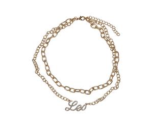 Edelstahlkette URBAN CLASSICS "Urban Classics Unisex Diamond Zodiac Golden Necklace", gold (leo), Halsketten, Damen, onesize, Eisen Zink, Eisen, Zink, Edelstahlkette (31605838-0) leo