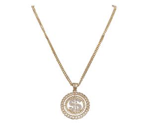 Edelstahlkette URBAN CLASSICS "Urban Classics Unisex Dollar Diamond Necklace", gold, Halsketten, Damen, onesize, Zink, Edelstahlkette (16175547-0) gold