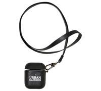 Edelstahlkette URBAN CLASSICS "Urban Classics Unisex Earphone Case Necklace", schwarz, Halsketten, Herren, onesize, Polyurethan, unifarben, Edelstahlkette (97182947-0) schwarz
