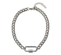 Edelstahlkette URBAN CLASSICS "Urban Classics Unisex Fastener Necklace", silber, Halsketten, Herren, onesize, Eisen Zink, Eisen, Zink, Edelstahlkette (32342029-0) silber