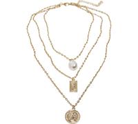 Edelstahlkette URBAN CLASSICS "Urban Classics Unisex Layering Pearl Basic Necklace", gold, Halsketten, Damen, onesize, Eisen, Edelstahlkette (38080608-0) gold
