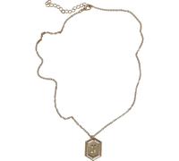 Edelstahlkette URBAN CLASSICS "Urban Classics Unisex Letter Basic Necklace", gold (n), Halsketten, Damen, onesize, Eisen, Edelstahlkette (17894863-0) n