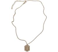 Edelstahlkette URBAN CLASSICS "Urban Classics Unisex Letter Basic Necklace", gold (s), Halsketten, Damen, onesize, Eisen, Edelstahlkette (47792516-0) s