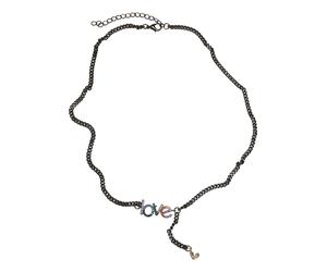 Edelstahlkette URBAN CLASSICS "Urban Classics Unisex Love Necklace", gunmetal, Halsketten, Herren, onesize, Baumwolle, Edelstahlkette (53942013-0) gunmetal