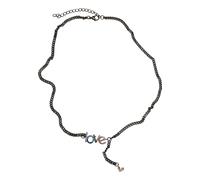 Edelstahlkette URBAN CLASSICS "Urban Classics Unisex Love Necklace", schwarz (gunmetal), Halsketten, Herren, onesize, Baumwolle, Edelstahlkette (53942013-0) gunmetal