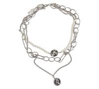 Edelstahlkette URBAN CLASSICS "Urban Classics Unisex Ocean Layering Necklace", silber, Halsketten, Damen, onesize, Edelstahlkette (66483821-0) silber