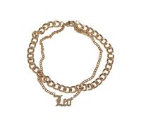 Edelstahlkette URBAN CLASSICS "Urban Classics Unisex Zodiac Golden Anklet" Gr. L, leo, Halsketten, Herren, L/XL, Eisen Stahl, Eisen, Stahl, Edelstahlkette (56117324-L) leo