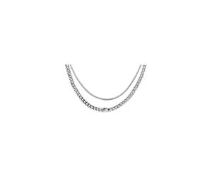 Edelstahlketten-Set CALVIN KLEIN "CK STATUS", silber (edelstahlfarben), Halsketten, Herren, Edelstahl, L: 51 B: 3mm, B:3mm (46490459-0) edelstahlfarben