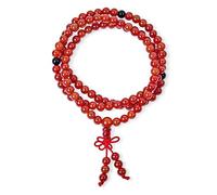 Edelstein Natürlich Carnelian Orange Red Buddhist Mala Gebet Perle Lange Natürliche Stränge Perlen Für Meditation Gebet Yoga Rosenkranz Halskette Für Männer Für Frauen Stacking Wrap Stretch-Armband