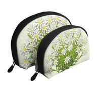 Edelweiss Schweizer Bergblumen, Shell Make-up Tasche Frauen Aufbewahrungstasche kleine Geldbörse Kulturbeutel Kosmetiktasche 2 PCS