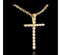 Edenly Anhänger Kreuz in Gelbgold - 17 Diamanten
