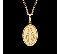 Edenly Anhänger Wundertätige Jungfrau Maria zum Gravieren - Gelbgold, 9 Karat