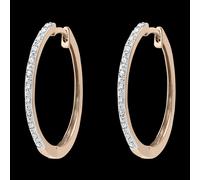 Edenly Creolen mit halbem Diamantbesatz- Noa - Roségold, 18 Karat, mit Diamant