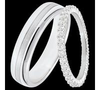 Edenly Duo Star & Radieuse Trauringe - Weißgold & Diamanten - 18-karätig