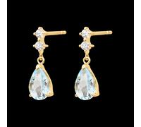 Edenly Elvara Ohrhänger - 9-karätiges Gelbgold, Aquamarine und synthetische