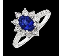 Edenly Ewiger Edelweiss Ring - Daisy Chic - 750/1000 Weißgold - Saphir und Dia