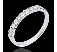 Edenly Goldener Trauring zur Hälfte mit Diamanten besetzt in Weissgold - Krapp