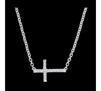 Edenly Halskette Frische - Kreuz - 18 Karat Weißgold und Diamanten