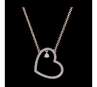 Edenly Halskette Kostbares Geheimnis - Geneigtes Herz - 18 Karat Roségold und
