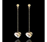 Edenly Ohrhänger Origami Herz in 375er Weiß-, Gelb- und Roségold