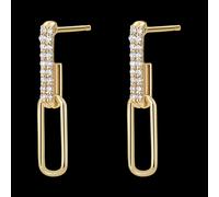 Edenly Ohrstecker Auge des Orients, hängend - 2 Kettenglieder - Pia - Gelbgold