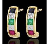Edenly Ohrstecker Lola - Smaragd, Saphir, Rubin und Diamant