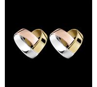 Edenly Ohrstecker Origami Herz in 750er Weiß-, Gelb- und Roségold