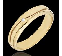 Edenly Ring Amour - Herren Trauring in Gelbgold - Diamant 0.022 Karat - 9 Karat